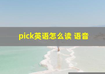 pick英语怎么读 语音